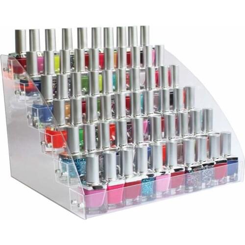 New Transparent Organizer Storage Makeup 2-3-4-5-6-7 Layers Nail Rack Polish Exhibition Cosmetics Shelf Organizer Home Storage