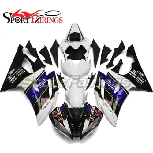 Fairings For Yamaha YZF 600 R6 08 09 10 11 12 13 14 15 2008 - 2015 Injection ABS Plastics VIRU White Blue Fairing Kit Carene