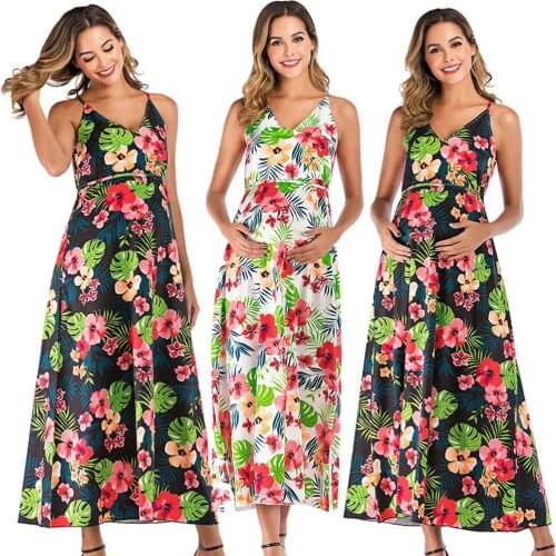 Floral Print Maternity Clothes for Breastfeeding Long Sleeve Nursing Dresses Cotton Pregnancy Clothing for Pregnant Women