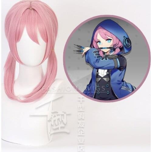 Game Arknights Blue Poison Cosplay Wig Pink Heat Resistant Synthetic Hair Blue Poison Peruca Anime Party Costume Wigs