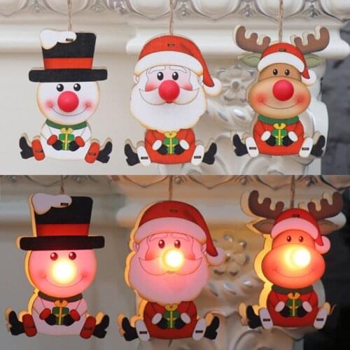Christmas tree Hanging pendant decoration With LED Light For Christmas New Year Party Decor Supplies Kids Gift