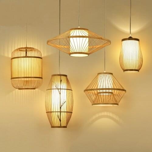 Chinese Garden Hotel Restaurant Style Pendant Lights lamp Japanese bamboo dining room study LU630 ZL41 YM