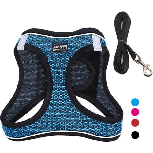 Pet Dog Harness Leash Vest Reflective Breathable Adjustable Comfortable Harness For Dogs Pet Products Dog Vest For Dogs Products