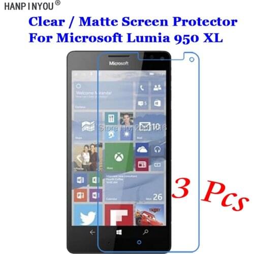 3 Pcs/Lot For Microsoft Lumia 950 / 950 XL HD Clear / Anti-Glare Matte Front Screen Protector Touch Film Protection Skin