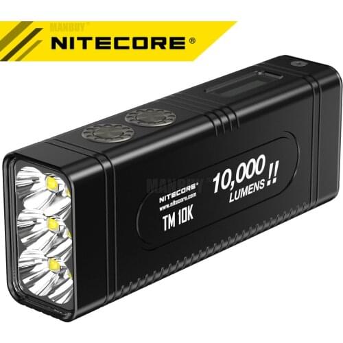 SALe NITECORE Tiny Monster TM10K 10000 Lumens 6 X CREE XHP35 HD LED Rechargeable Hight Light Flashlight Built-In 4800mAh Battery