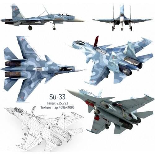 4D Su-33 Carrier-based fighter Assembly Aircraft Model Puzzle Building Figure