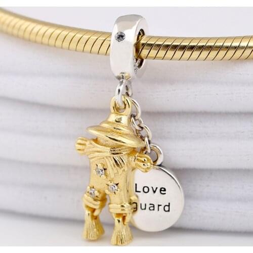Original Shine Scarecrow Guardian With Crystal Pendant Beads Fit 925 Sterling Silver Charm Bracelet Bangle Diy Jewelry
