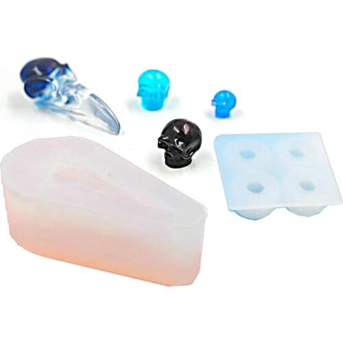 DIY Mini Skull Head Silicone Molds Epoxy Resin Bird Charms Pendant Bracelet Jewelry Accessories Mold Holloween Resin Decor Tool