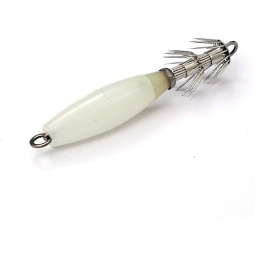 1pcs Luminous Squid Jig Sea Fishing Lure 9.5cm Hard Bait Glow in Dark Shrimp Cuttlefish Squid Hook Rig octopus Fishhook