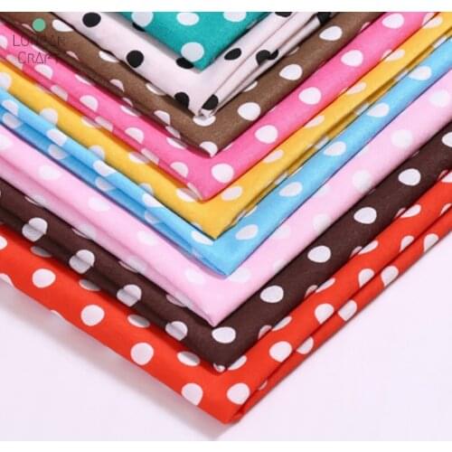 Polka Dot Printed Polyester Fabric Cloth Handmade DIY Sewing Material Patchwork Needlework Fabric 50cmx150cm