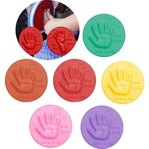 Baby Care Air Drying Soft Clay Baby Handprint Footprint Imprint Kit Casting Parent-child Hand Inkpad Fingerprint Kids Toys