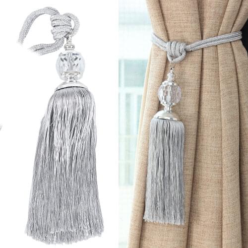 2pcs Silk Tassel Fringe Sewing Hanging Rope Tassel Home Decoration DIY Embellish Buckle Rope Curtain Tieback Holder Accessories