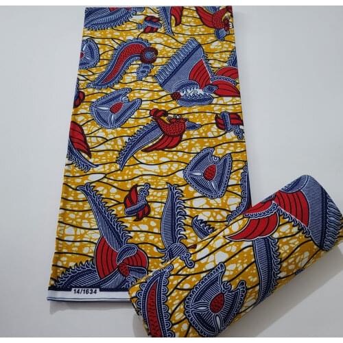 High Quality 100% cotton African Nigerian Prints Ankara wax Fabric Veritable Ghana Real Wax for Party Dress 6 yards 12-2