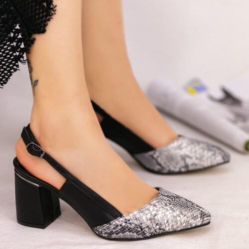 Tonar Erno Black Skin Snake Detailed Woman Shoes Spring Summer Elegant Style Casual Cool Casual New Season Daily