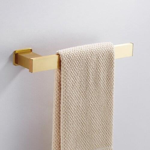 Brushed Gold Towel Ring Square Towel Holder European style Bathroom Towel Ring Towel Holder