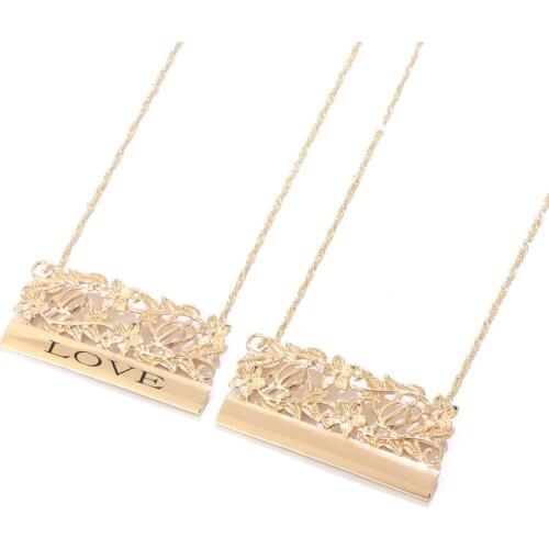 1PC Lovers Plumeria Pendants Customized Name Necklaces Chains Jewelry Hawaiian Choker Necklace for Women Men Wedding Party