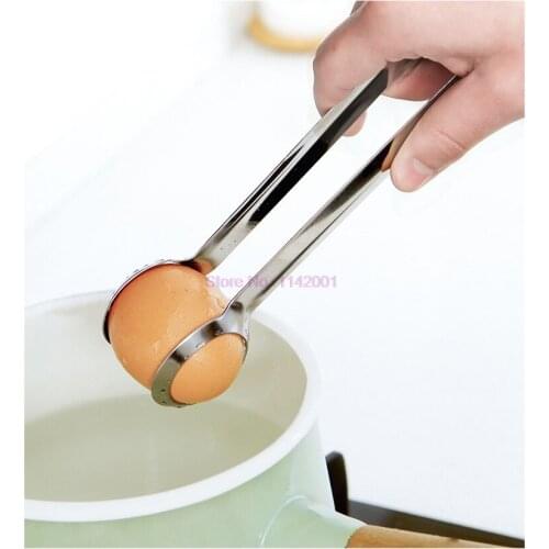 100pcs Kitchen Cooking Tools Creative Stainless Steel Egg Tong Egg Clip Kitchen GadgetsEgg Tongs Non-Stick Cooking Tool