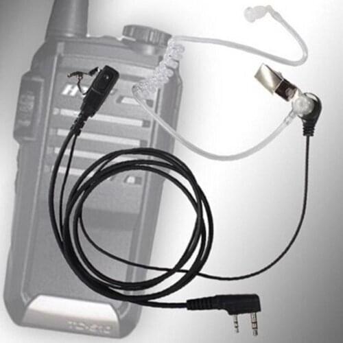 2 Pin PTT MIC Headset Covert Acoustic Tube In-ear Earpiece TYT BF-888S For Kenwood UV-5R CB Baofeng Radio Accessories I2T6