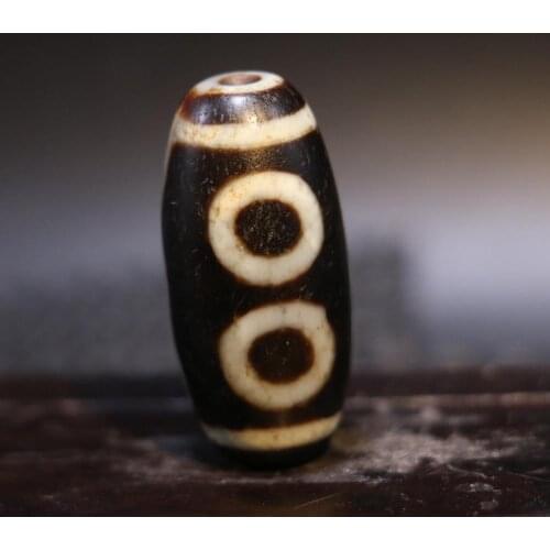 3A+ Magic Power Tibetan old Agate 5 Eye Wealth Symbol Big Drum dZi Bead Amulet Pendant Talisman Timestown UPD24h23Zv