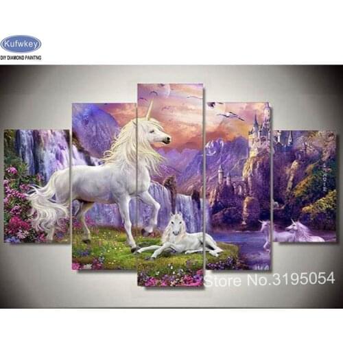3d,Full,Diamond Embroidery,forest unicorn,5D,diy Diamond Painting,Cross Stitch,Diamond Mosaic,diamond pattern,home decor sticker