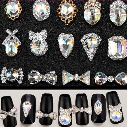 50 pcs 3D glass nail gem decoration/ luxurious design vintage charm diamond jewelry supply/nail art design decal/nail jewellery