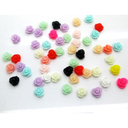 50Pcs 7mm Mixed Resin Flower Decoration Crafts Kawaii Bead Flatback Cabochon Fridge Magnet Scrapbook DIY Accessories Buttons