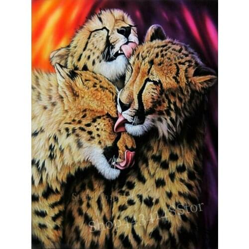 5D Diamond Painting Leopard Tiger Full Square / Round Drill Diamond Embroidery Animal Handmade Mosaic Artwork