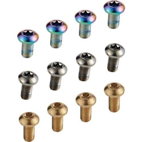 KRSEC Mountain Bike Accessories 12 pcs Ti M5*100MM Bicycle screw For Mountain Bicyle parts titanium colorful gold