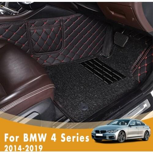 RHD Car Floor Mats For BMW 4 Series 2019 2018 2017 2016 2015 2014 Double Layer Wire Loop Styling Foot Pads Car Accessories Rug