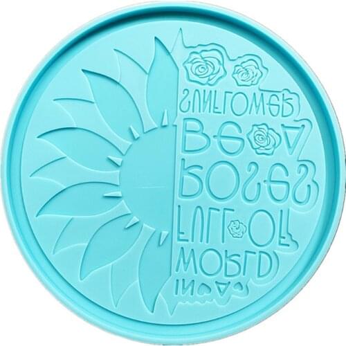 Large SunFlower Fruit Tray Coaster Epoxy Resin Mold Cup Mat Silicone Mould DIY Crafts Ornaments Home Decorations Casting Tools