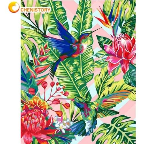 CHENISTORY Hummingbird Animal Painting By Numbers Kits For Adults Children 60x75cm Framed On Canvas Bedroom Wall Decor Crafts