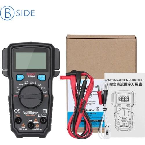 BSIDE ADM66 Mini True RMS Digital Multimeter Auto Range TRMS 6000 Counts DMM Dual Slot Capacitance ohm Hz Temp NCV Diode Tester