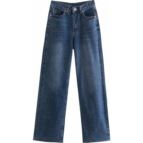 VUWWYV Za Blue Wide Leg Jeans Women Y2K Baggy Jeans Woman High Waist Denim Pants Autumn 2021 Boyfriend Jeans for Women Trousers