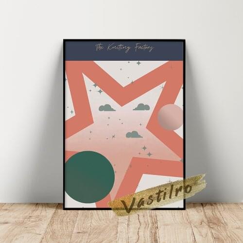 Elliott Smith Gig Poster Five Pointed Star Pattern Circle Illustration Art Prints Decorate Bedroom Wall Decor Canvas Painting