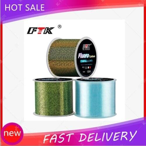 FTK 120m Invisible Fishing Line Speckle Fluorocarbon Coating Fishing Line 0.14mm-0.50mm 4.13LB-34.32LB Super Strong Spotted Line