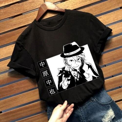 Anime Bungou Stray Dogs Chuuya Nakahara Printed T-shirt Casual Tee