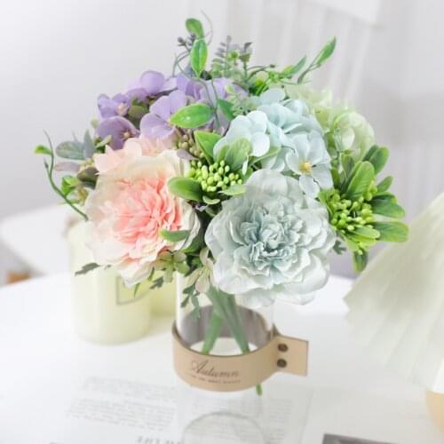 Artificial cheap flower camellia peony rose flower silk flower fake flower wedding flower DIY home party decoration