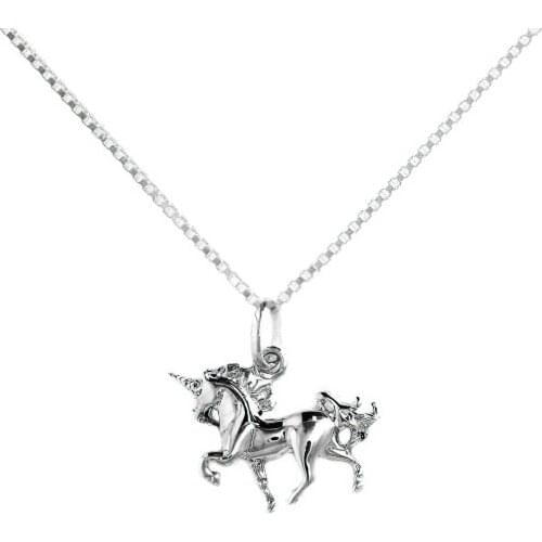 Unicorn pendant in 925 silver. Comfortable jewel for daily use. Adjustable in various sizes