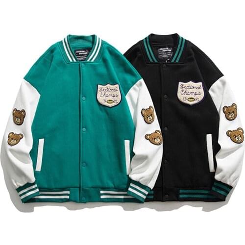 Winter Retro Patchwork Embroidery Cotton Baseball High Quality Bomber Jackets Men Women Hip-Hop Unisex Jacket Male Streetwear