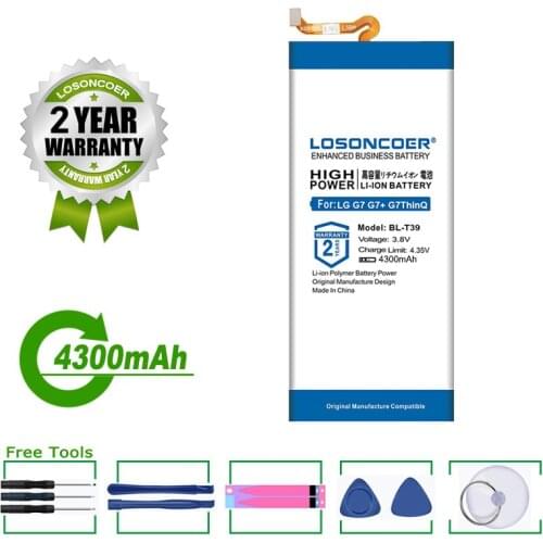 LOSONCOER Battery 3900mAh BLT39 BL-T39 Battery For LG G7 G7+ G7 ThinQ LM G710 ThinQ G710 LMQ610