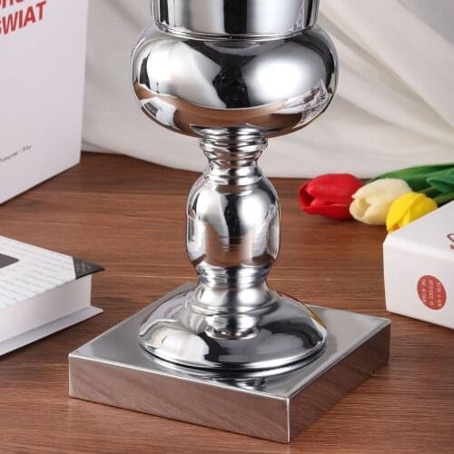 Metal Iron Decoration Vase Large Festive Props Road Lead Desktop Center Creative Vase for Wedding Table Home Silver and Golden