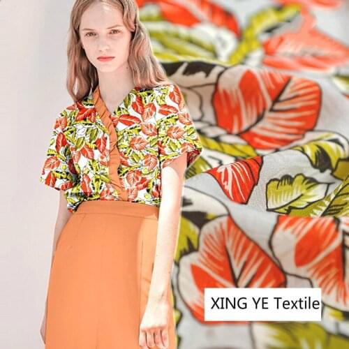 Soft Jacquard Crepe De Chine Silk Fabric Spring Summer Dress Tops Shirts Womens Clothing Fabrics by Meter Cloth for Sewing