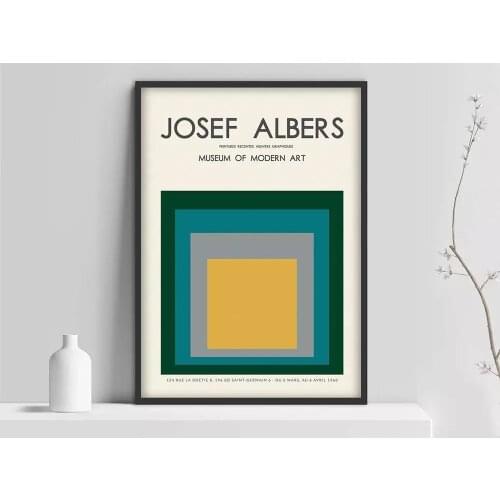 Wall Art Home Decor Hd Albers Exhibition Josef Albers Print Modular Picture Posters Canvas Painting For Bedroom Artwork No Frame