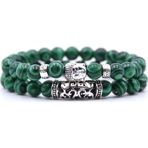 NCRORCN Men Women Beads Bracelet Beaded Black Lava Stone Prayer Beads Buddha Bracelet sets for Women and Mens Pulseras