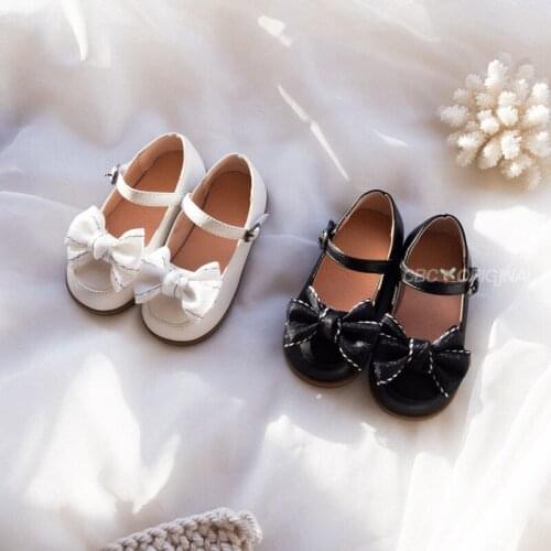 2021 new quality spring and autumn bow soft comfortable Pu leather shoes breathable girls shoes fashion kids shoes casual sandal