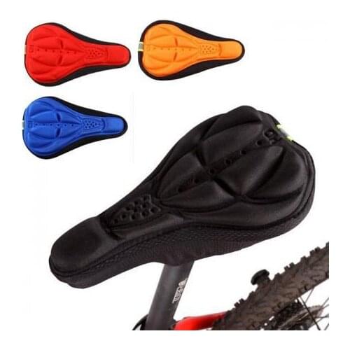 New Cycling Bike Bicycle 3D Sponge Cushion Soft Pad Saddle Seat Cover 4 Colors Available Free Shipping