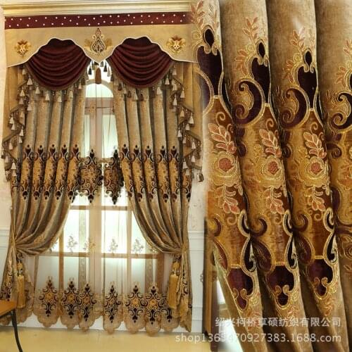 New Luxury Embroidered Curtain European Style for Living Room Bedroom Water Soluble Embroidery Embroidered Curtains Tulle Custom