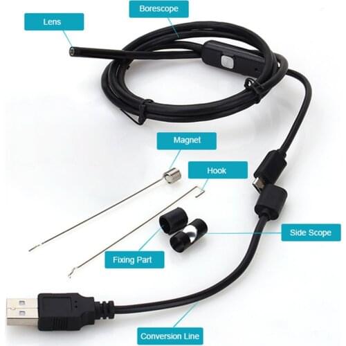 7mm Focus Camera Lens Waterproof 6 LED Android Endoscope Mini USB Cable Endoscope For Underwater Camera/Waterproof Micro-Cameras