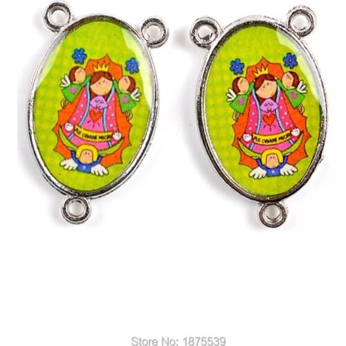 Religious Accessory Center Medal Carton Image Gold and Rhodium Imitation Plated