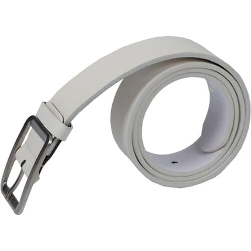 Mens Casual Waistband Belt Faux Leather Belt Buckle Waist Strap Belts white